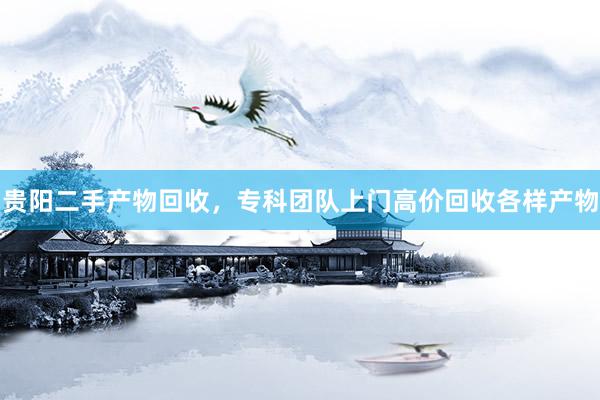 贵阳二手产物回收，专科团队上门高价回收各样产物