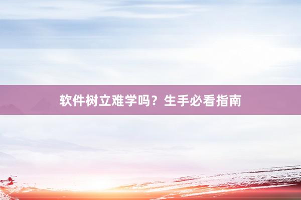 软件树立难学吗？生手必看指南